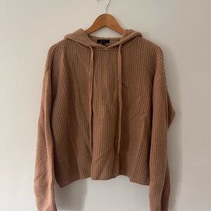 Quince Mongolian Cashmere Fisherman Pullover Hoodie SIZE L